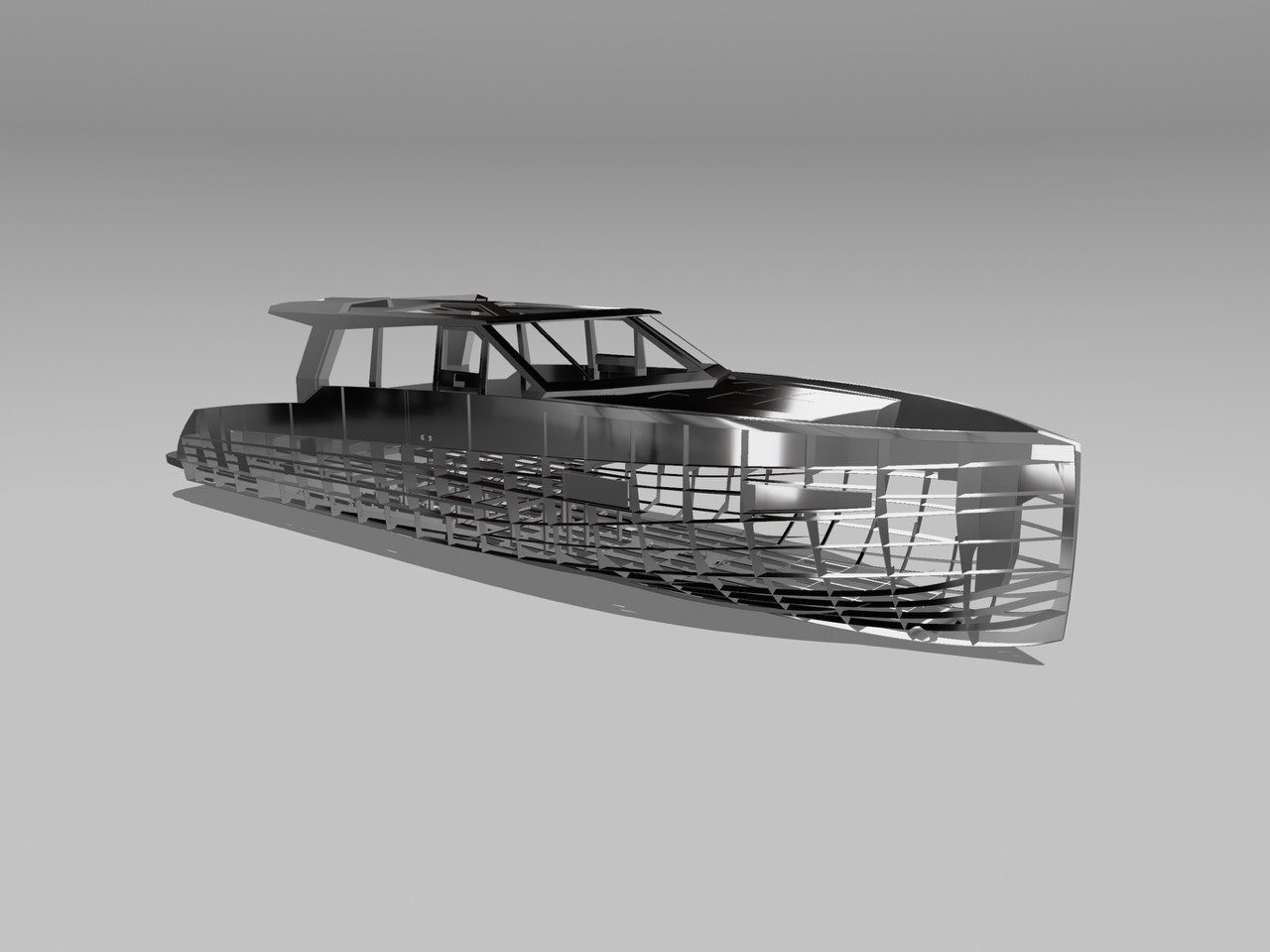 Structural aluminium framework study of the AP yacht