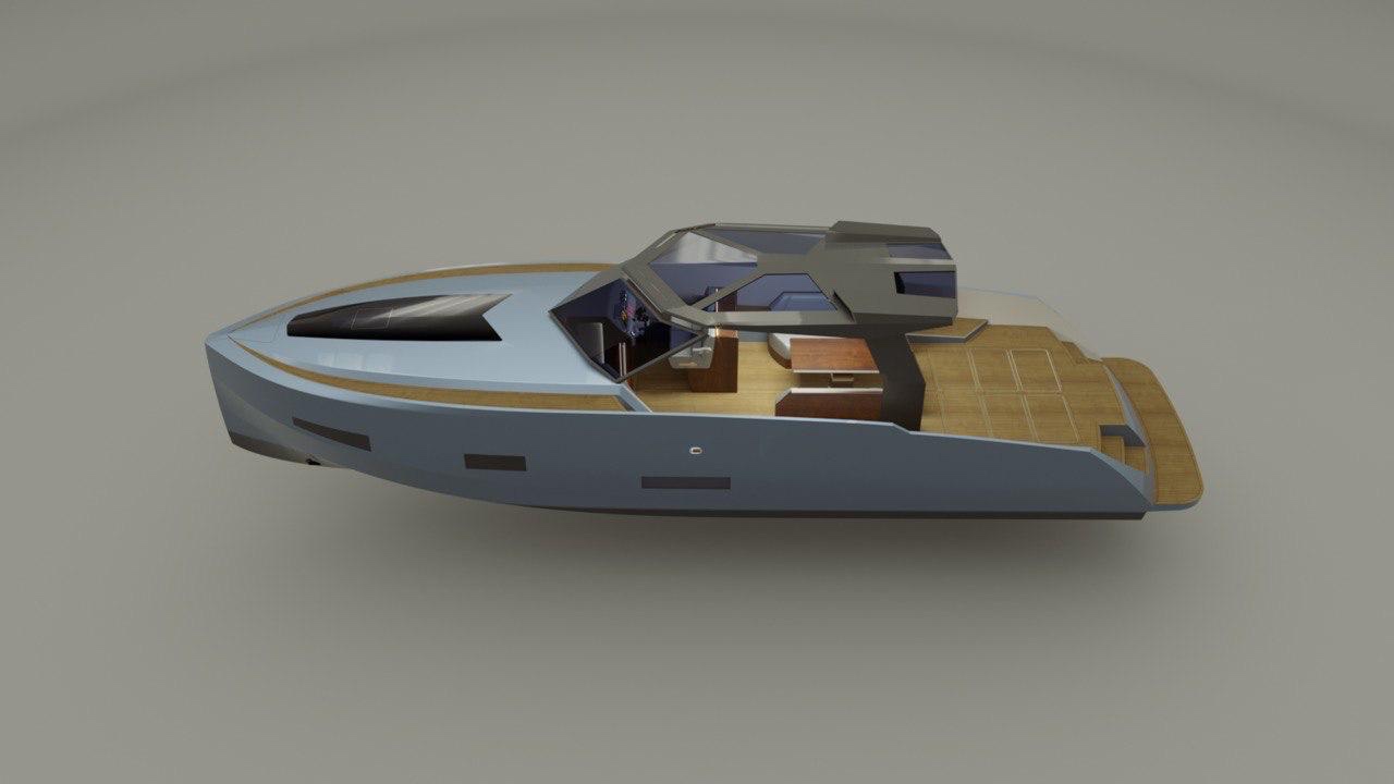 Cutaway render of the AP yacht interior and deck layout